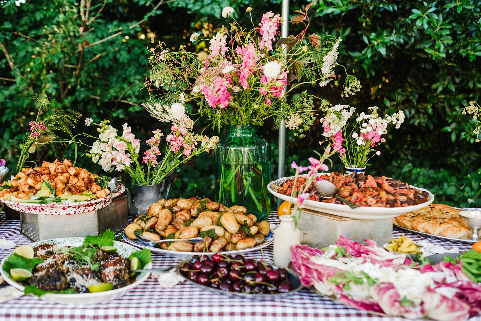 Supper club food spread