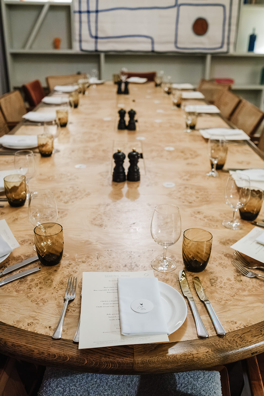 A beautifully set supper club table